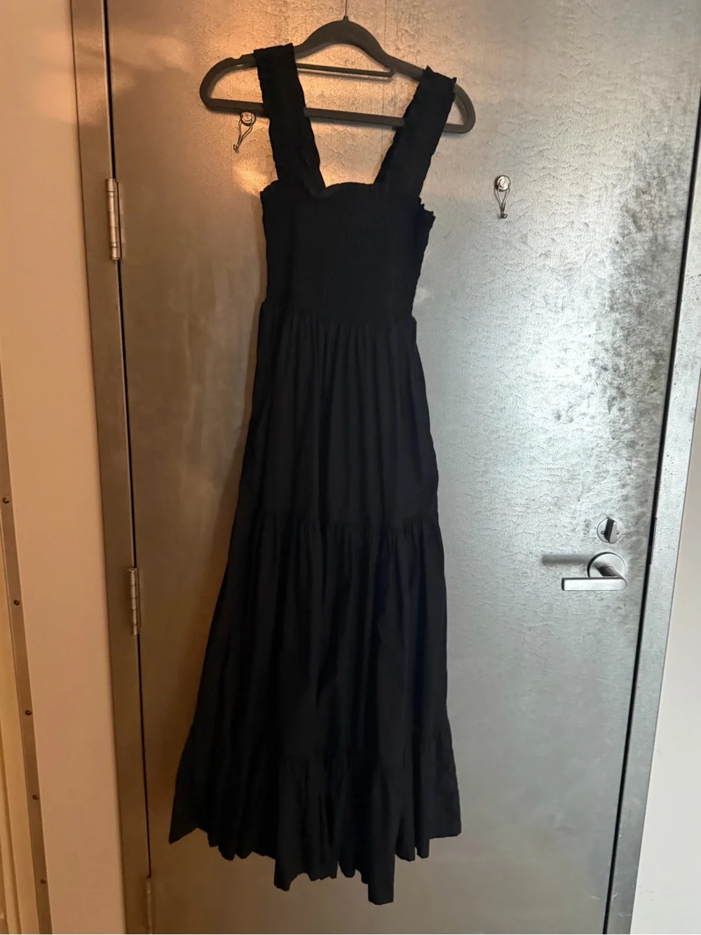 Abercrombie & Fitch Black Maxi Dress with Smocked Bodice